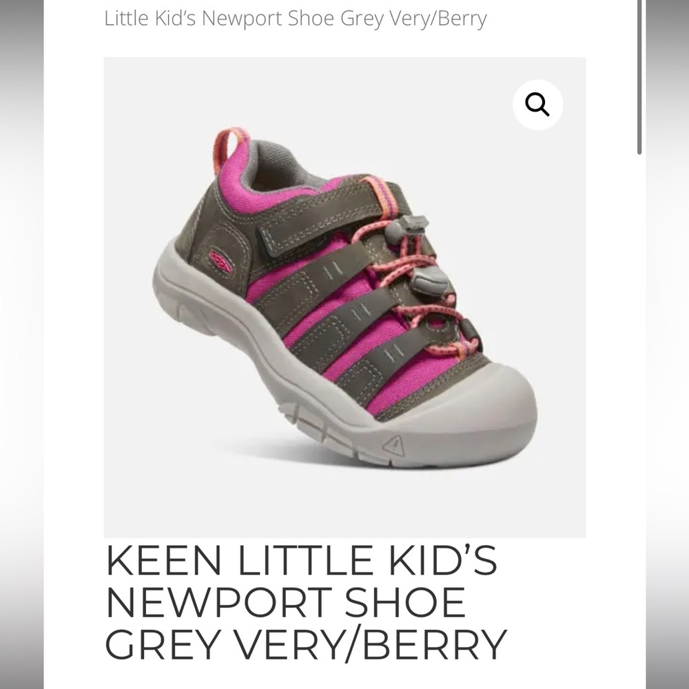NIB - Keen Newport Shoes in Grey/Very Berry
